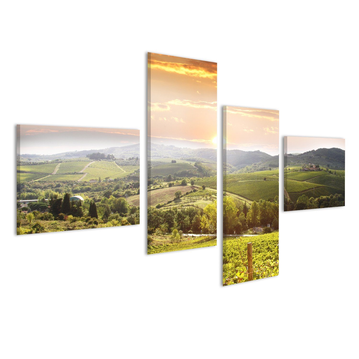 Leinwandbild Bild auf Leinwand Weinberg Chianti Toskana Wandbild Leinwandbild Wand