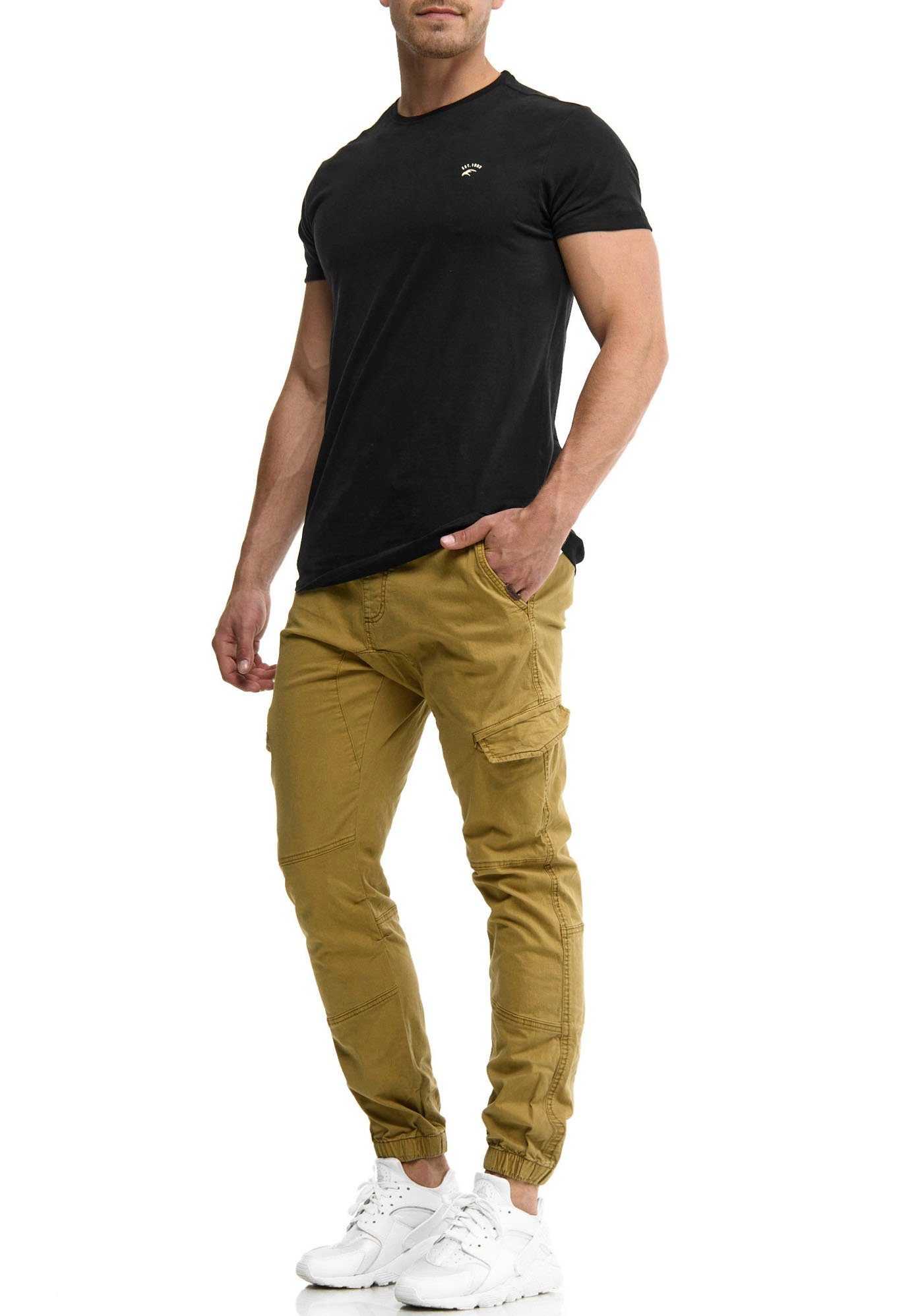 Indicode Cargohose INLevi mit seitlichen Cargotaschen und elastischen Bündchen