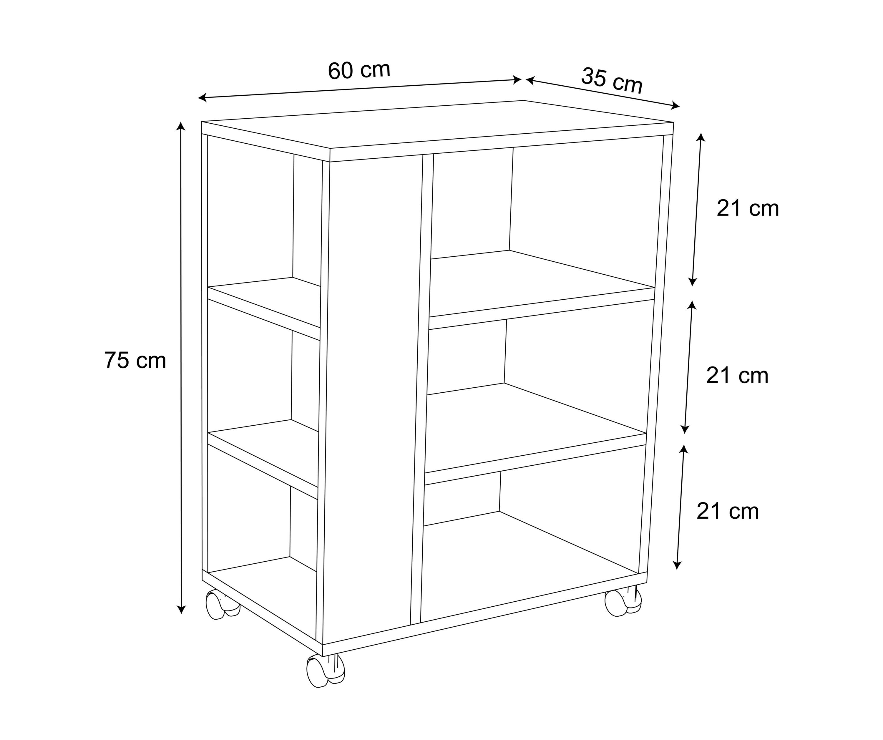 VCM Rollcontainer Rollcontainer Büroschrank Drucker (1 Grau St) Tilus, Rollen