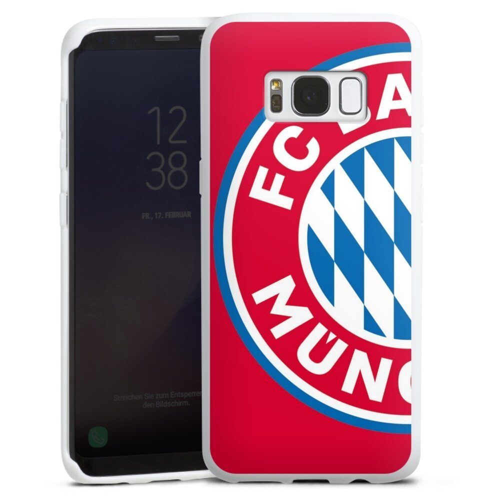 DeinDesign Handyhülle FC Bayern München Offizielles Lizenzprodukt FCB  Großes FCB Logo Rot, Samsung Galaxy S8 Silikon Hülle Bumper Case Handy  Schutzhülle