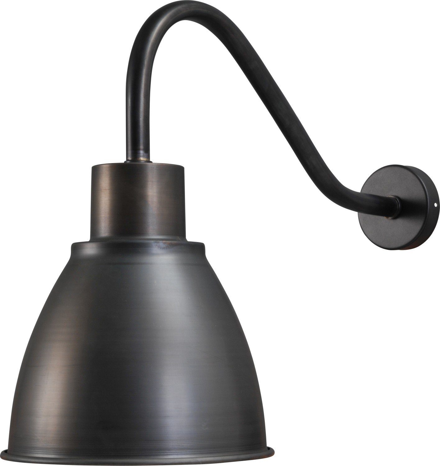 Licht-Erlebnisse Wandleuchte CATHETEL, ohne Leuchtmittel, Wandlampe Grau Schwarz E27 Ø 27,5 cm Metall Industrie Design