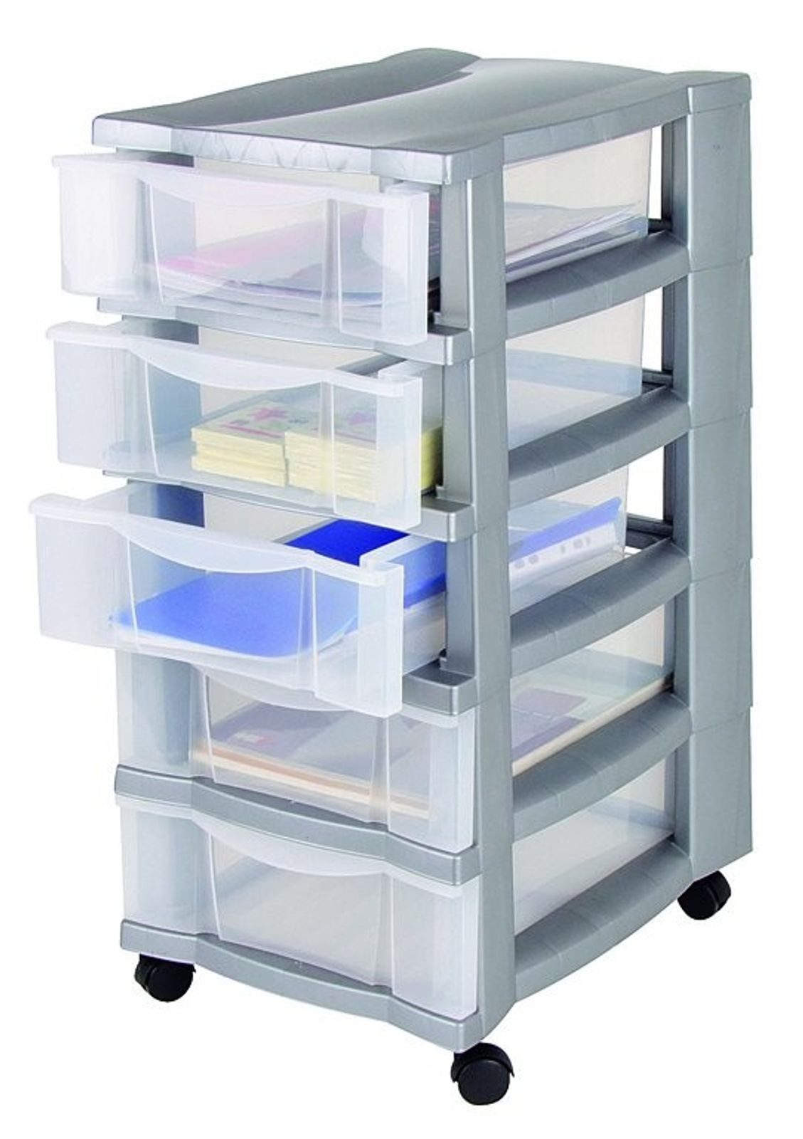 Jelenia Plast Aufbewahrungsbox Jelenia Plast Rollcontainer 5 Schubladen Bürocontainer 100% recycelbar