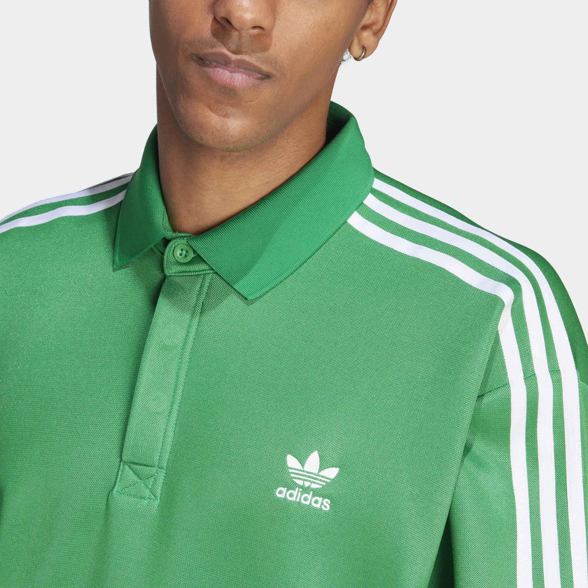 adidas Originals Langarm-Poloshirt ADICOLOR CLASSICS+ SLEEVE POLOSHIRT / Green Metallic LONG Silver