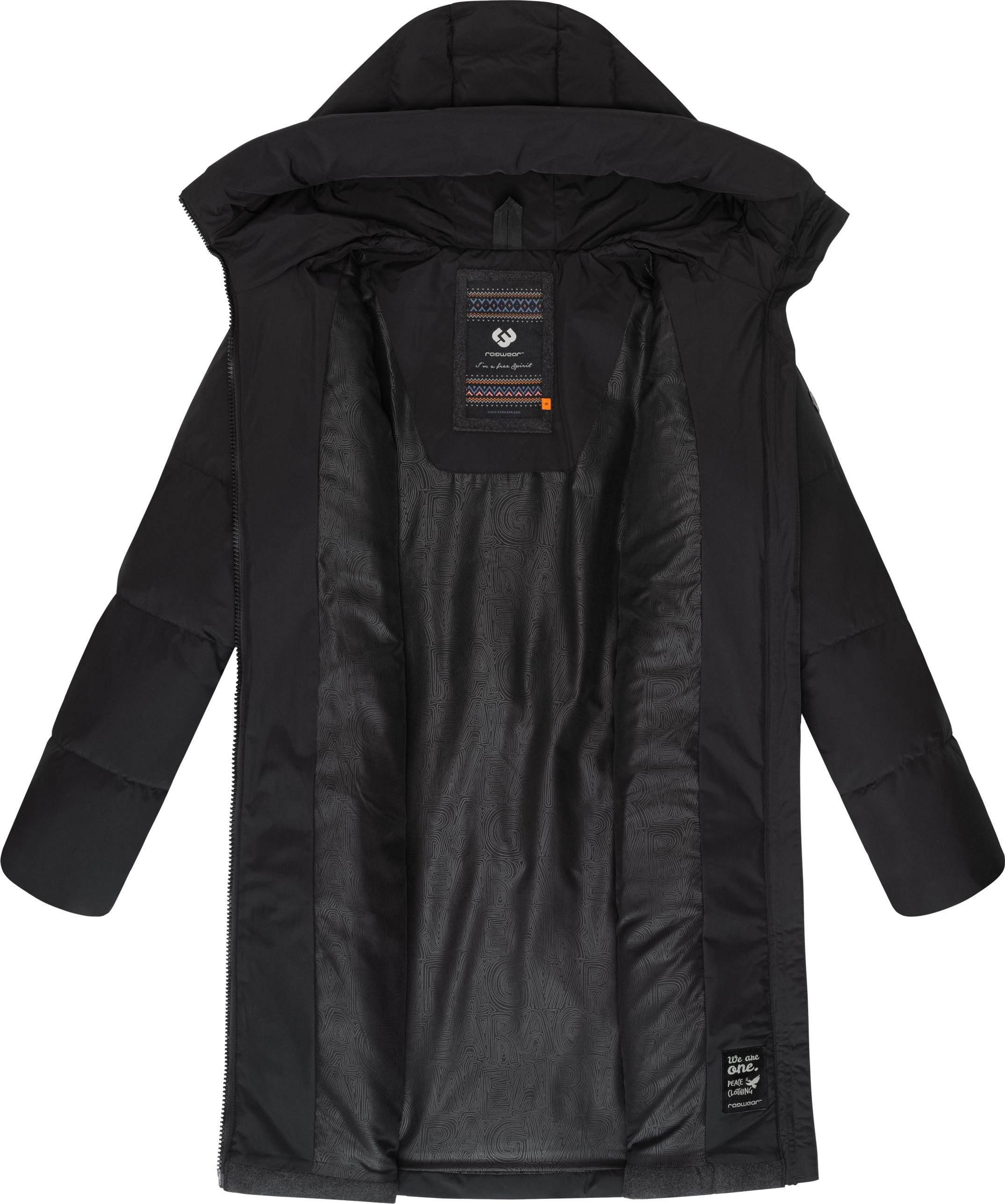 Ragwear Wintermantel Jumana Damen Mantel aus modernem Materialmix mit Kapuze