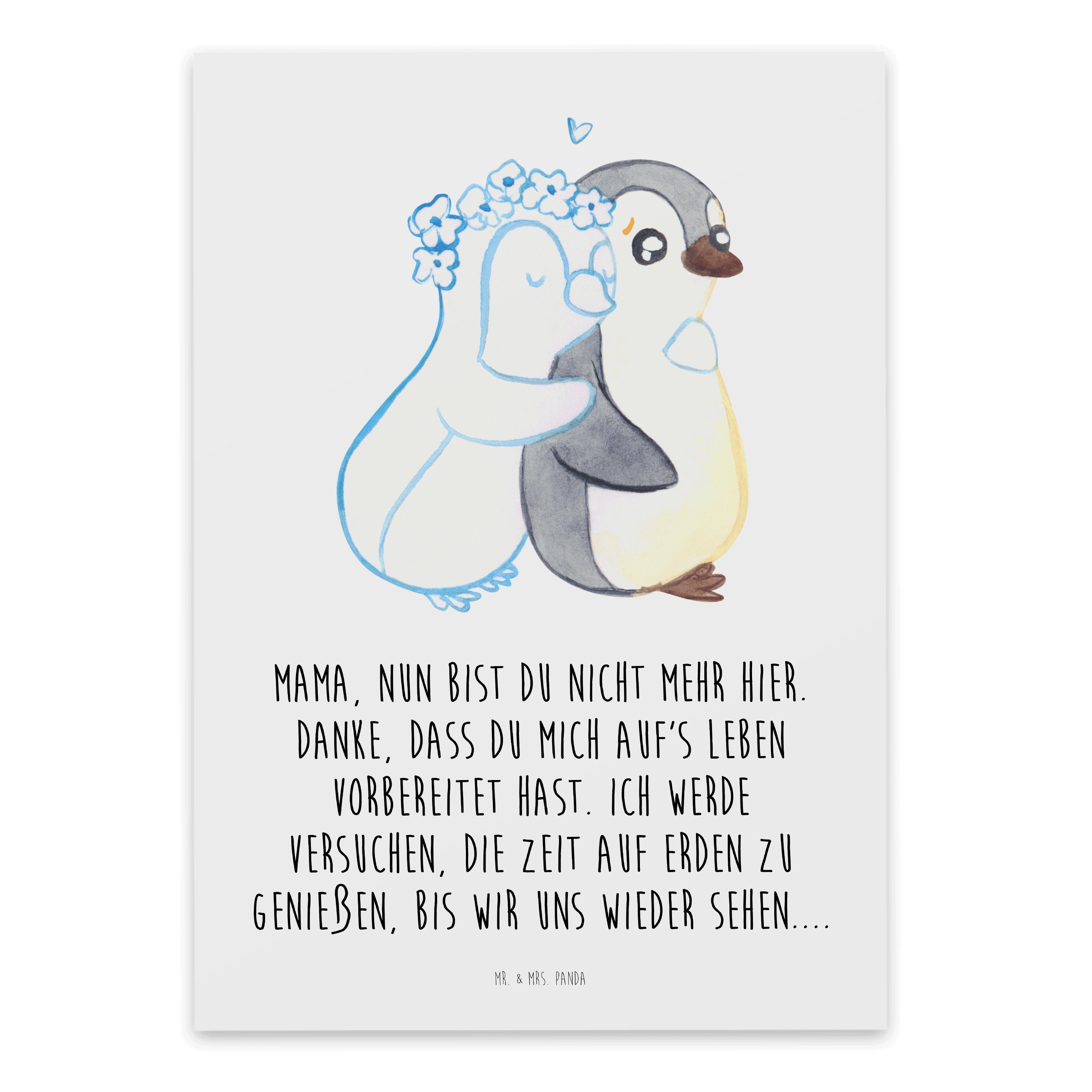 Mr. & Mrs. Panda Beileidskarte Trauer Mama - Weiß - Kondolenzkarte, Mutter,  Anteilnahme, Beerdigung