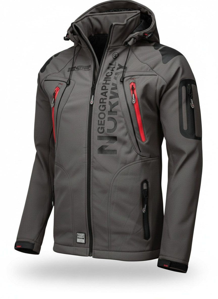 Geographical Norway Softshelljacke Herren Frühlings Jacke Softshell Outdoor Regen Übergangs – Bild 5 von 5