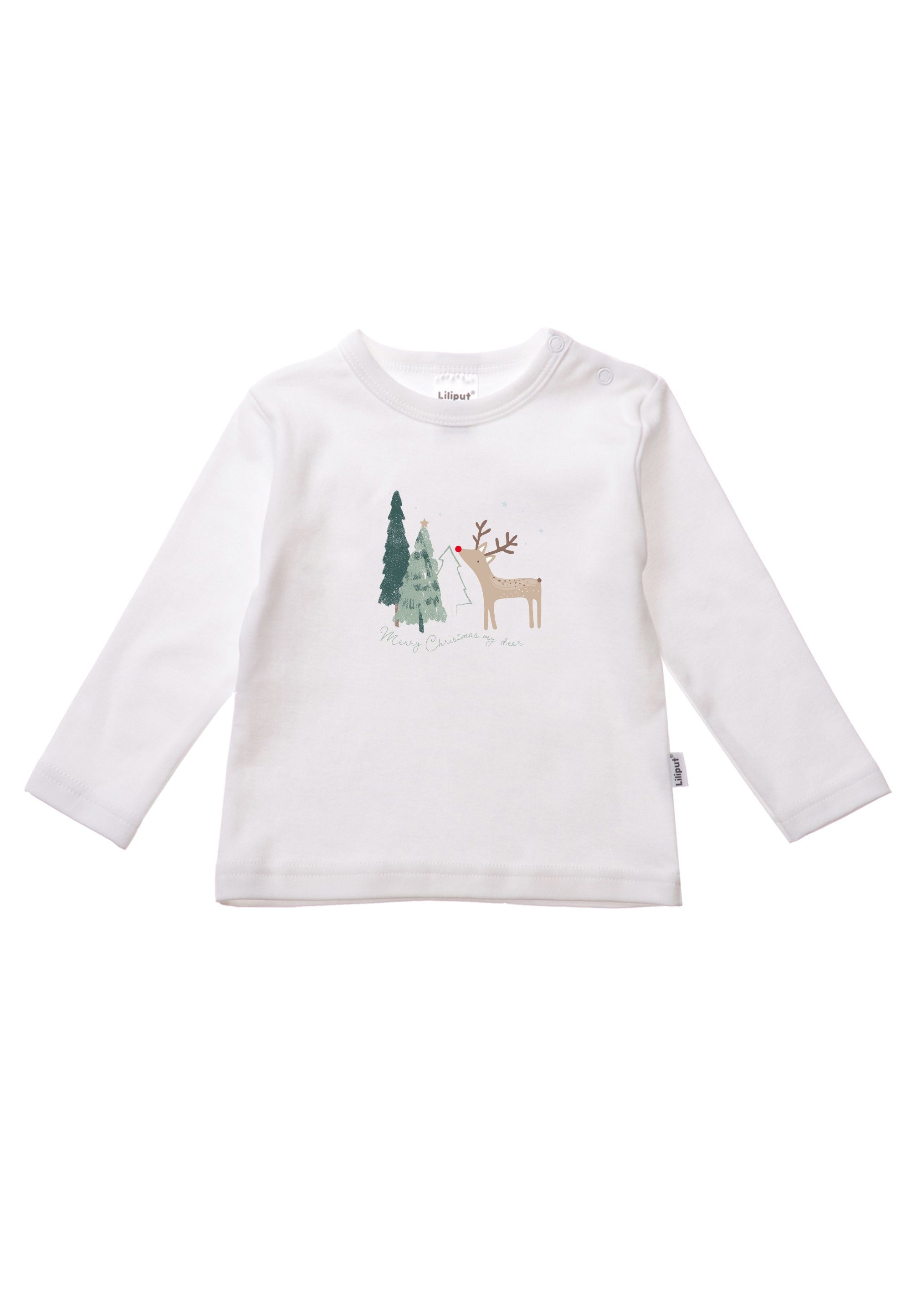 T-Shirt Merry mit Christmas Liliput Rundhalsausschnitt bequemem