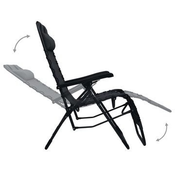 vidaXL Gartenlounge-Sessel Klappbarer Liegestuhl Schwarz Textilene Gartenliege Sonnenliege