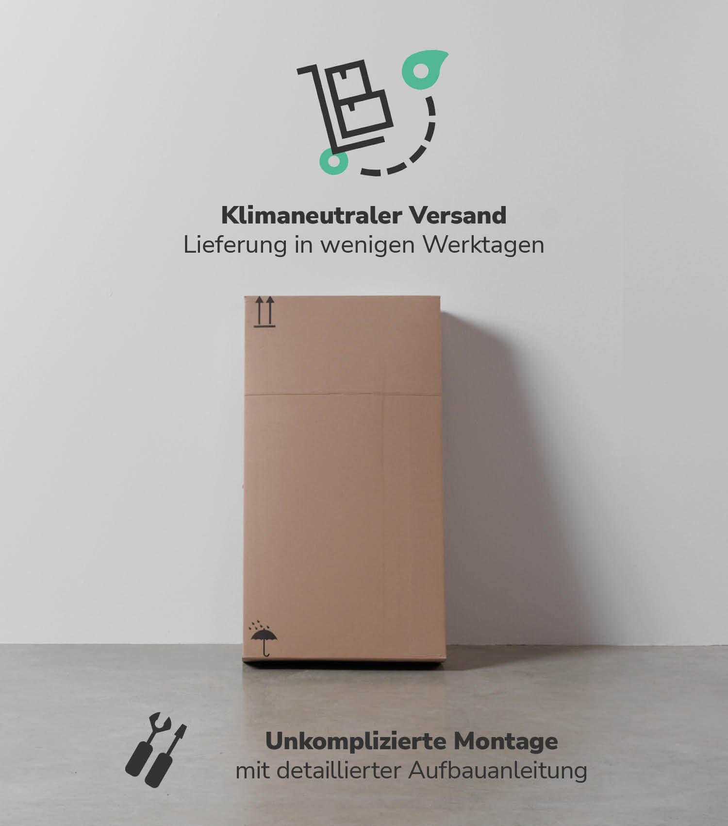 mokebo Midischrank Der Matrose (91x33x34 cm, mit Einlegeboden & Schublade) schmaler Badschrank, Badezimmerschrank in Anthrazit Schwarz – Bild 4 von 5