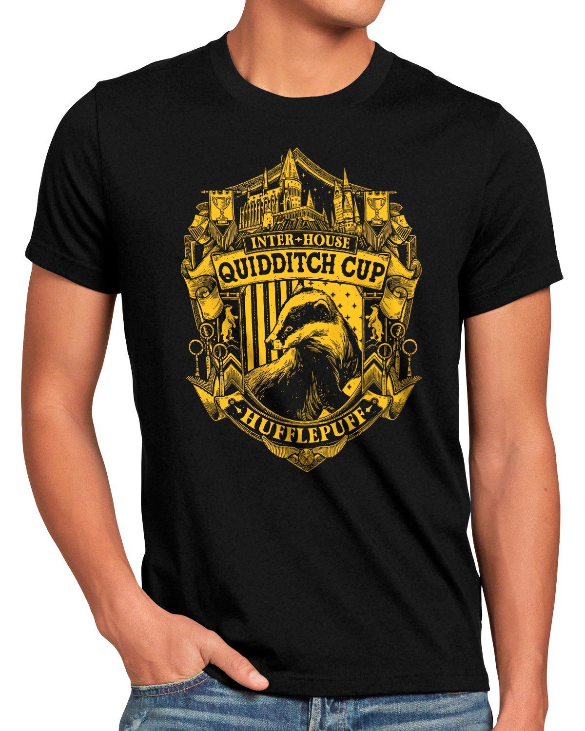 style3 Print-Shirt Herren T-Shirt Cup der Treuen potter harry hogwarts legacy gryffindor ravenclaw hufflepuff slytherin