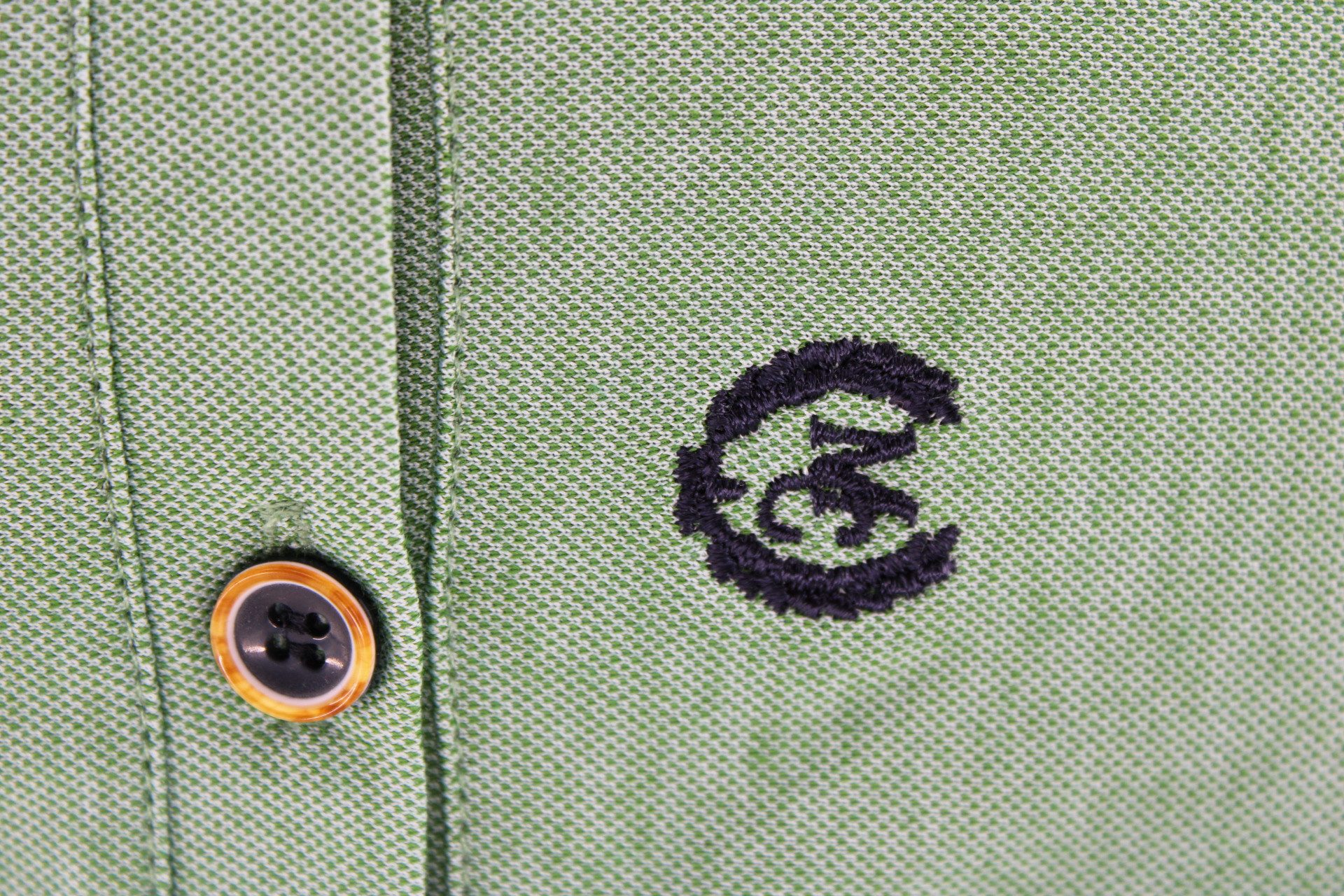 Mode Monte Carlo Poloshirt Polo-Shirt Knopf Salbeigrün