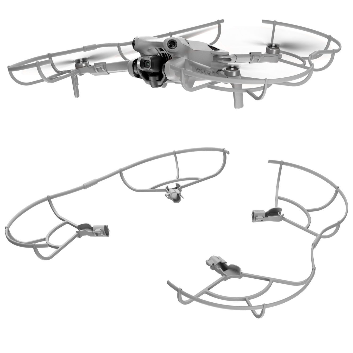 Für DJI Mini 4 Pro Propeller Schutz Anti Kollisionsring Cover Grau Zubehör Drohne