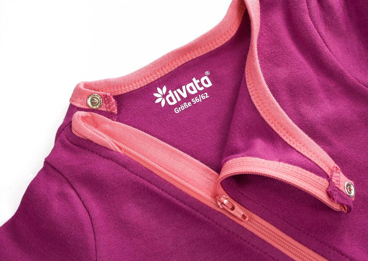 divata Wickelbody Langarm Zipperbody - mitwachsend mit Zipper statt Knöpfe Mädchen