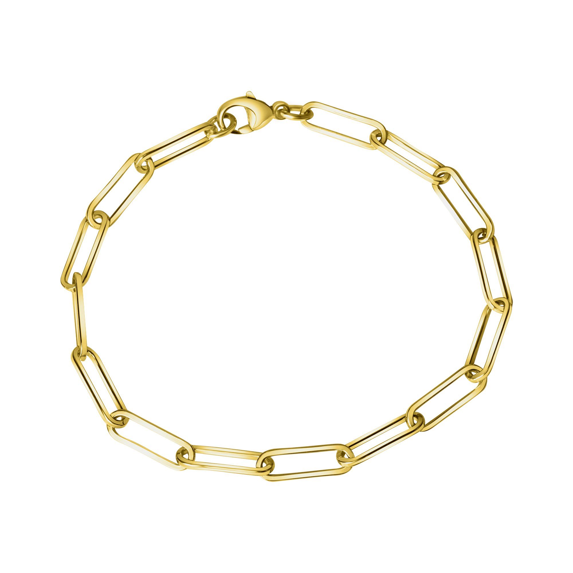 Armband 925/- Sterlingsilber Gliederarmband glanz vergoldet 19 cm