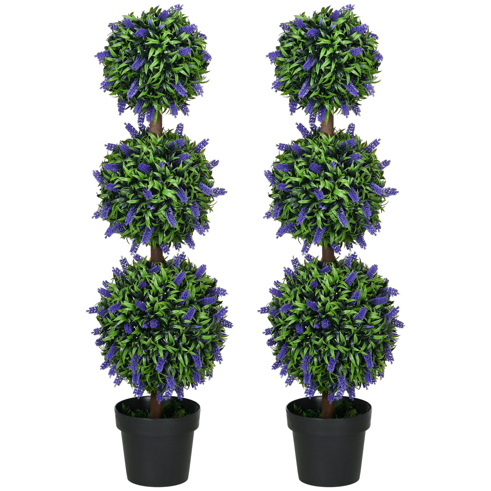 Kunstpflanze 2er-Set Künstliche Pflanzen, UV-beständige Kunstpflanze im Blumentop