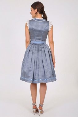 Krüger Madl Dirndl "Nayara" mit Süitzenschürze 49396 - Blau Grau 60cm