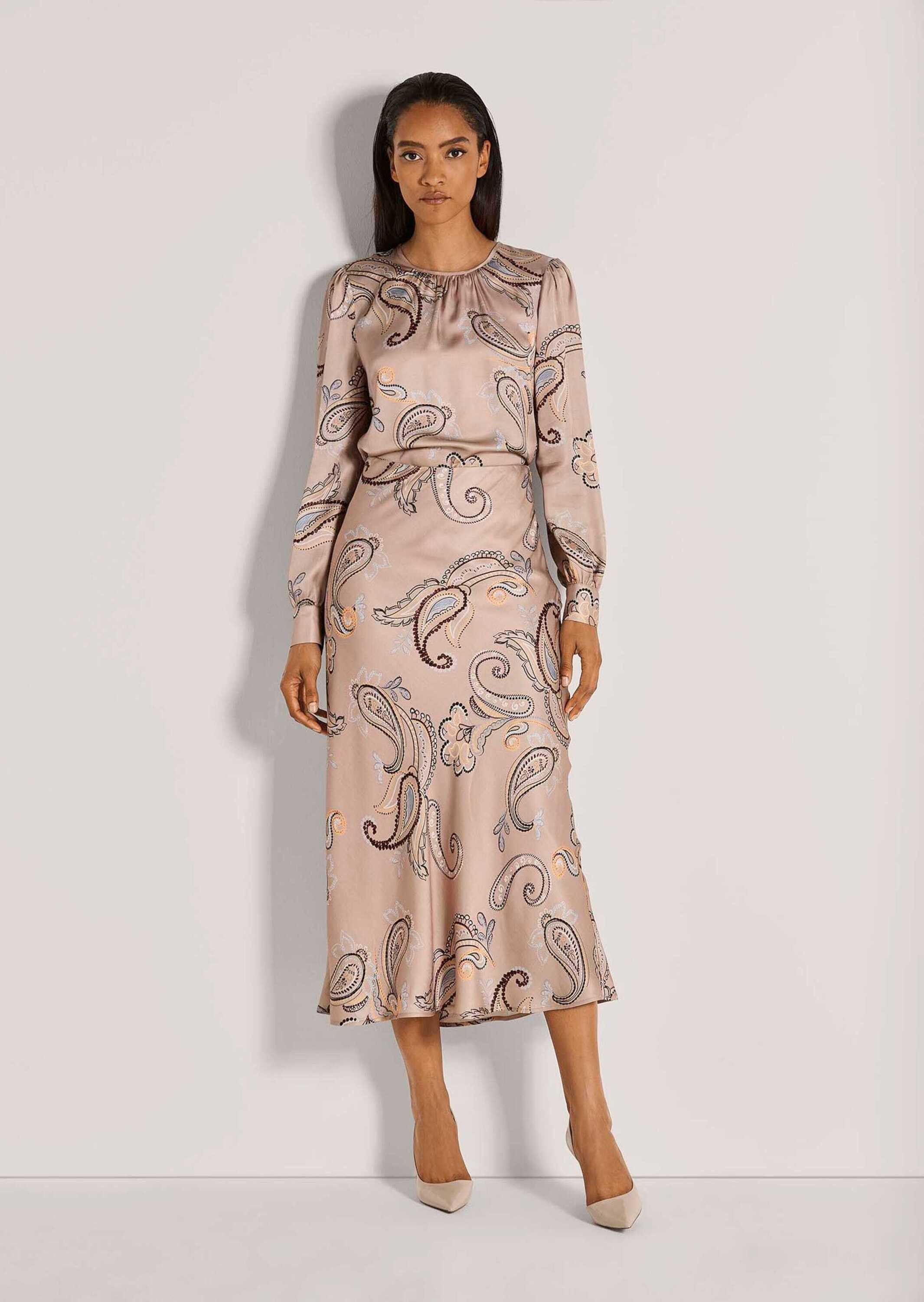 MADELEINE Maxirock Eleganter Look im Paisley-Design Midirock mit leicht ausgestelltem Saum und seitlichem Reißverschluss