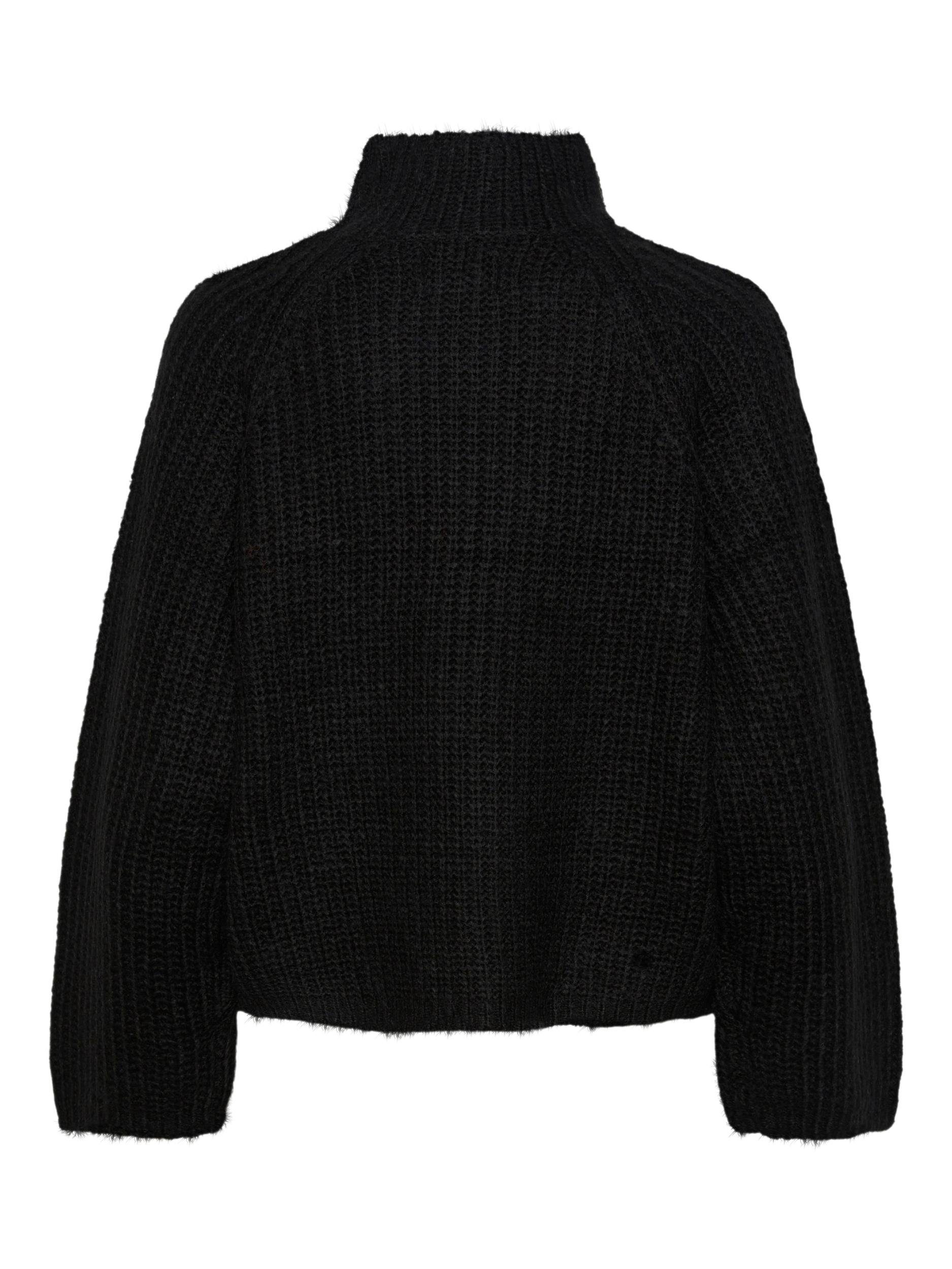 pieces Strickpullover PCNELL NOOS Black NECK HIGH LS KNIT