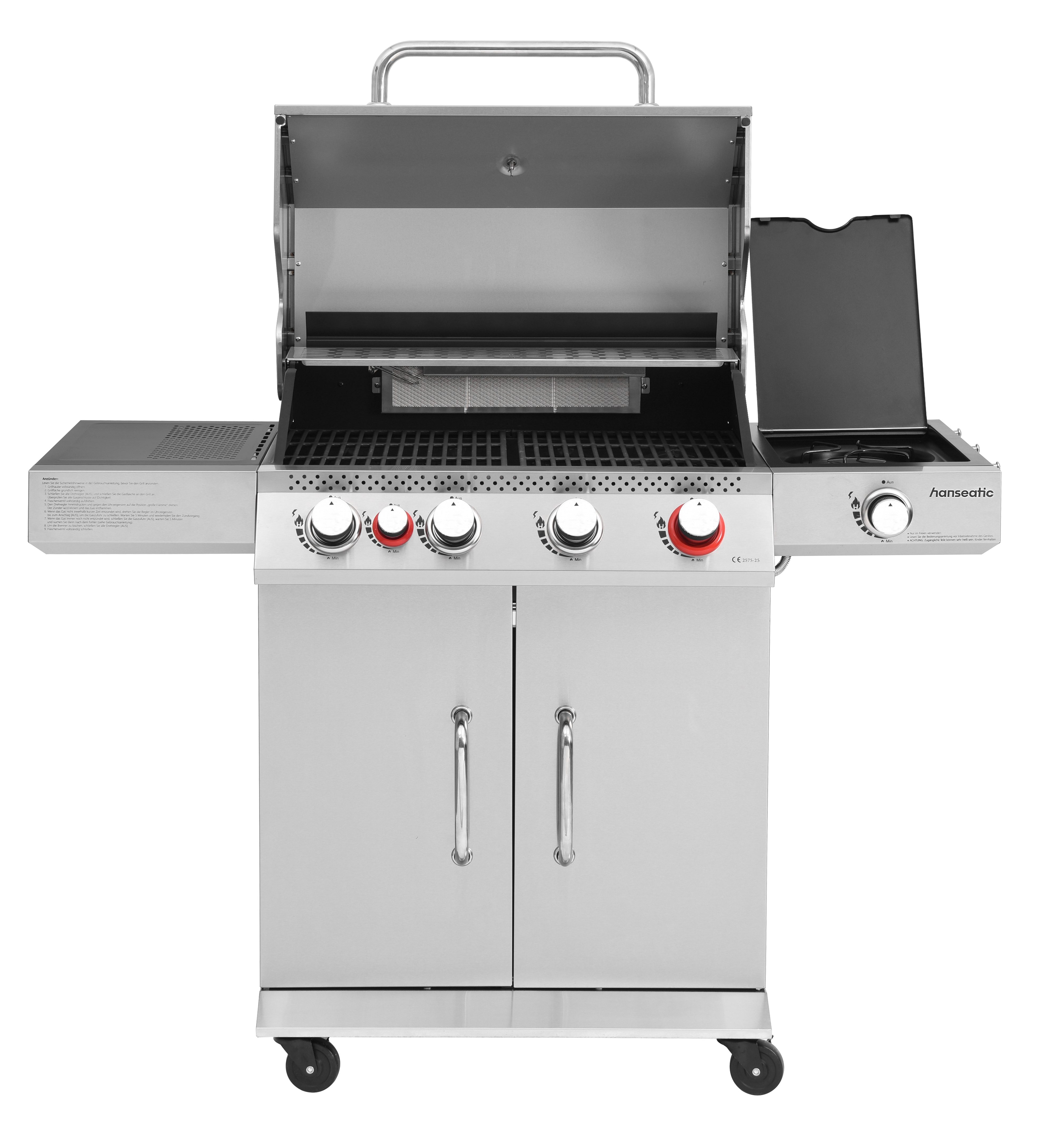 Hanseatic Gasgrill Memphis, 19 kW Gesamtleistung, Infrarot-Heckbrenner, Hochleistungs-Turbobrenner