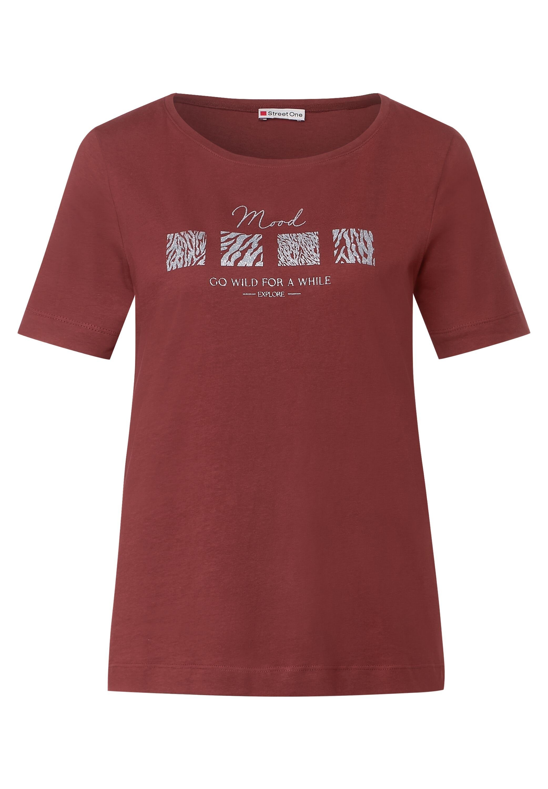 red T-Shirt aus foxy ONE STREET reiner Baumwolle dark