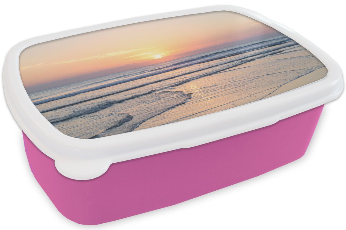 rosa Erwachsene, für - Pastell (2-tlg), - MuchoWow Mädchen, Kinder, Kunststoff Lunchbox Brotdose Meer Kunststoff, Snackbox, Sonne, Brotbox