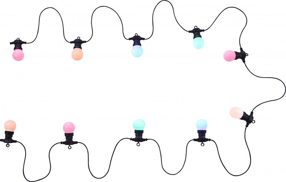 GLOBO LIGHTING Gartenleuchte, LED-Leuchtmittel fest verbaut, RGB, LED Lichterkette Außen Garten Terrasse Beleuchtung Schwarz Opal Länge
