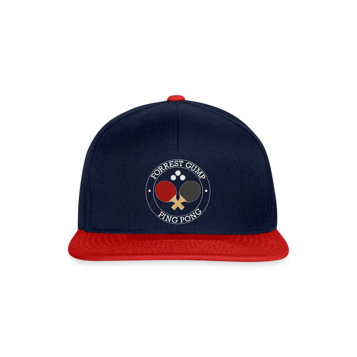 Spreadshirt Snapback Cap Forrest Gump Ping Pong God Weiß Snapback Cap (1-St)