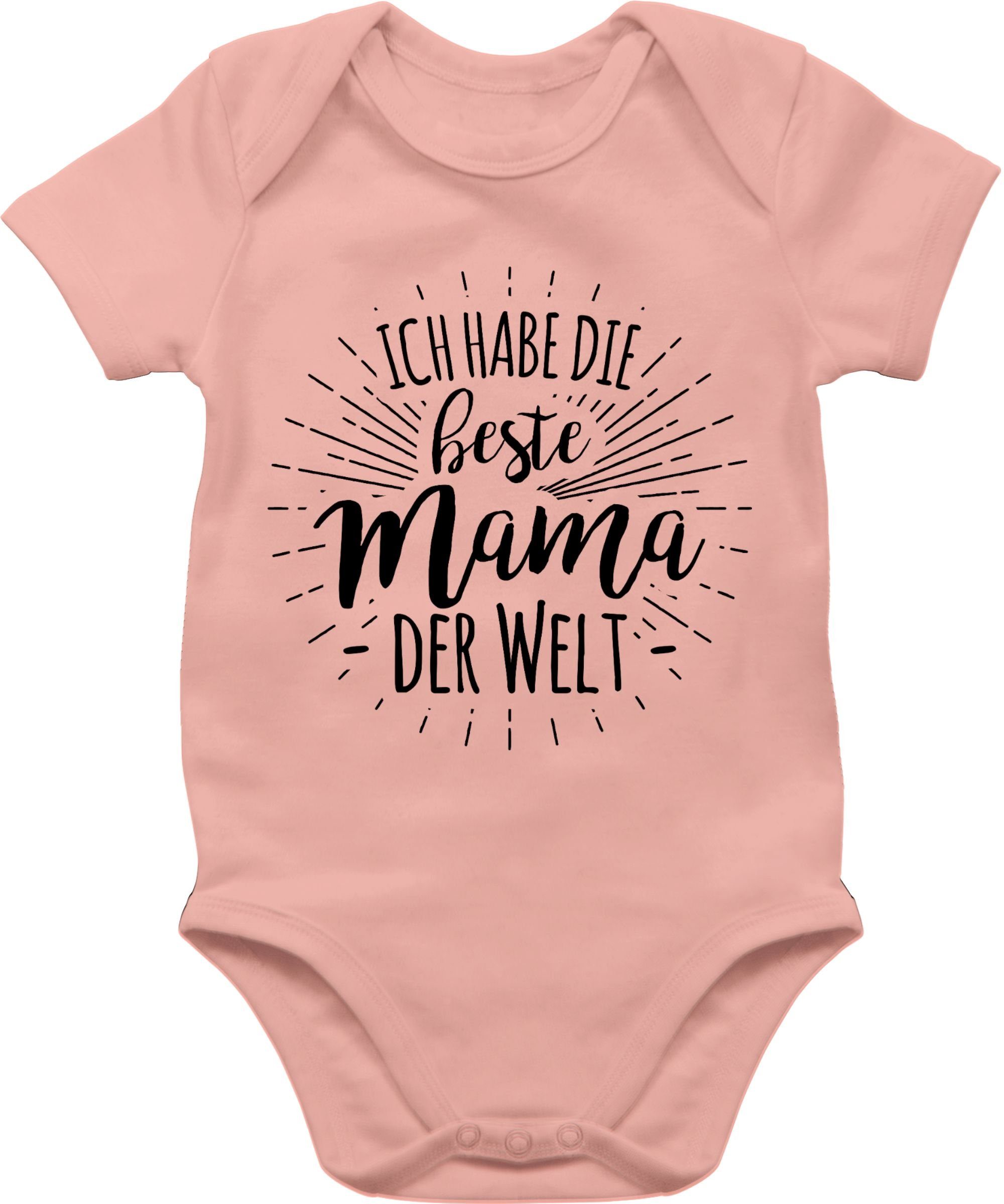 Shirtracer Shirtbody Ich habe die beste Mama der Welt (1-tlg) Muttertagsgeschenk 2 Babyrosa