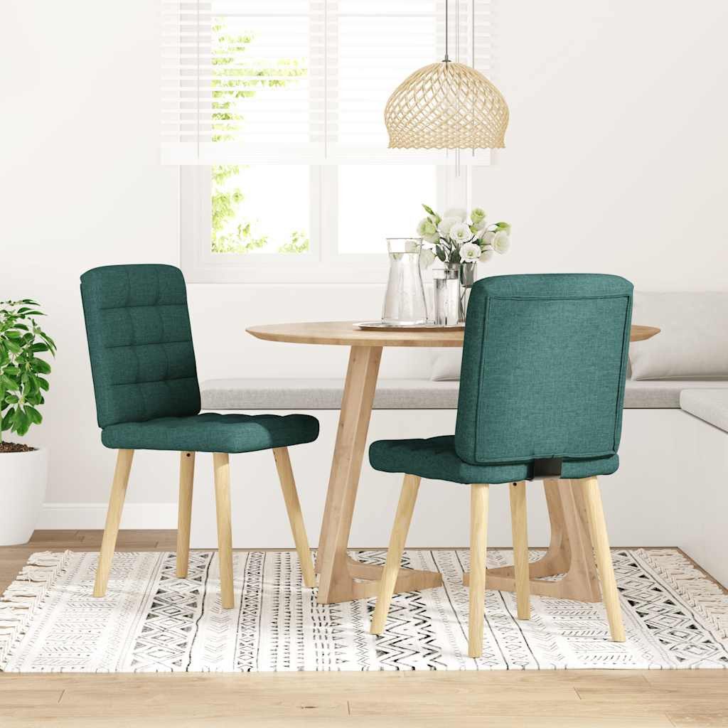 vidaXL Esszimmerstuhl Esszimmerstühle 2 Stk. Dunkelgrün günstig online kaufen