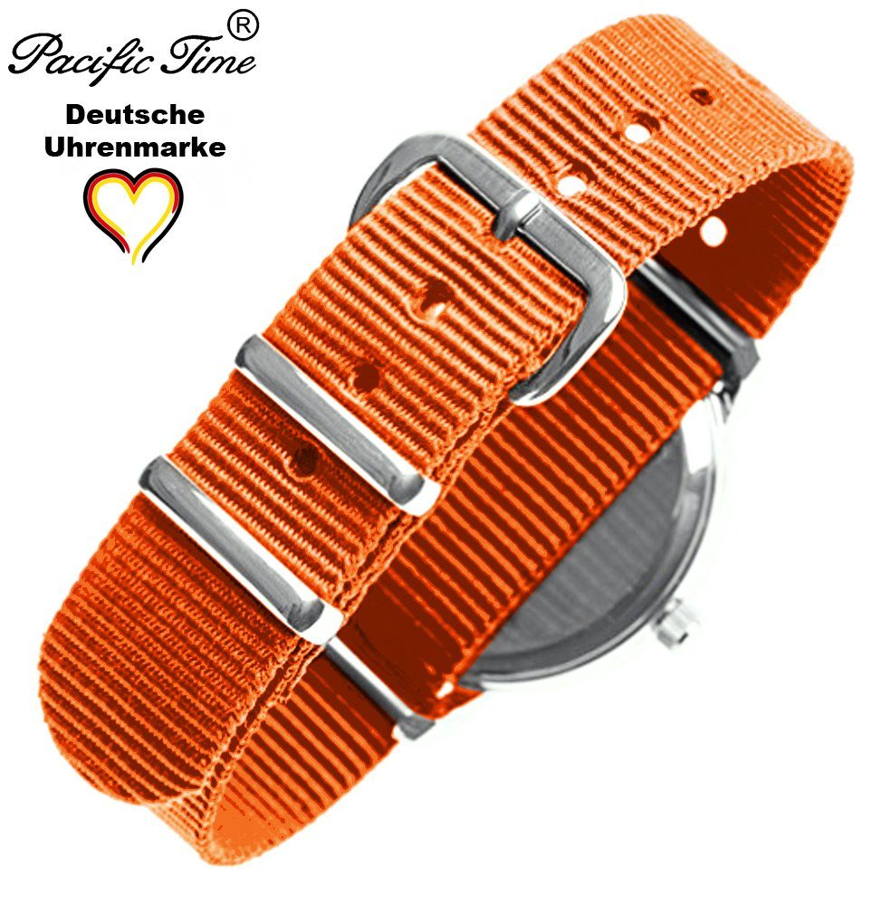 Match - orange Quarzuhr Lernuhr und Kinder Gratis Versand Armbanduhr Mix Time Pacific Design Wechselarmband,