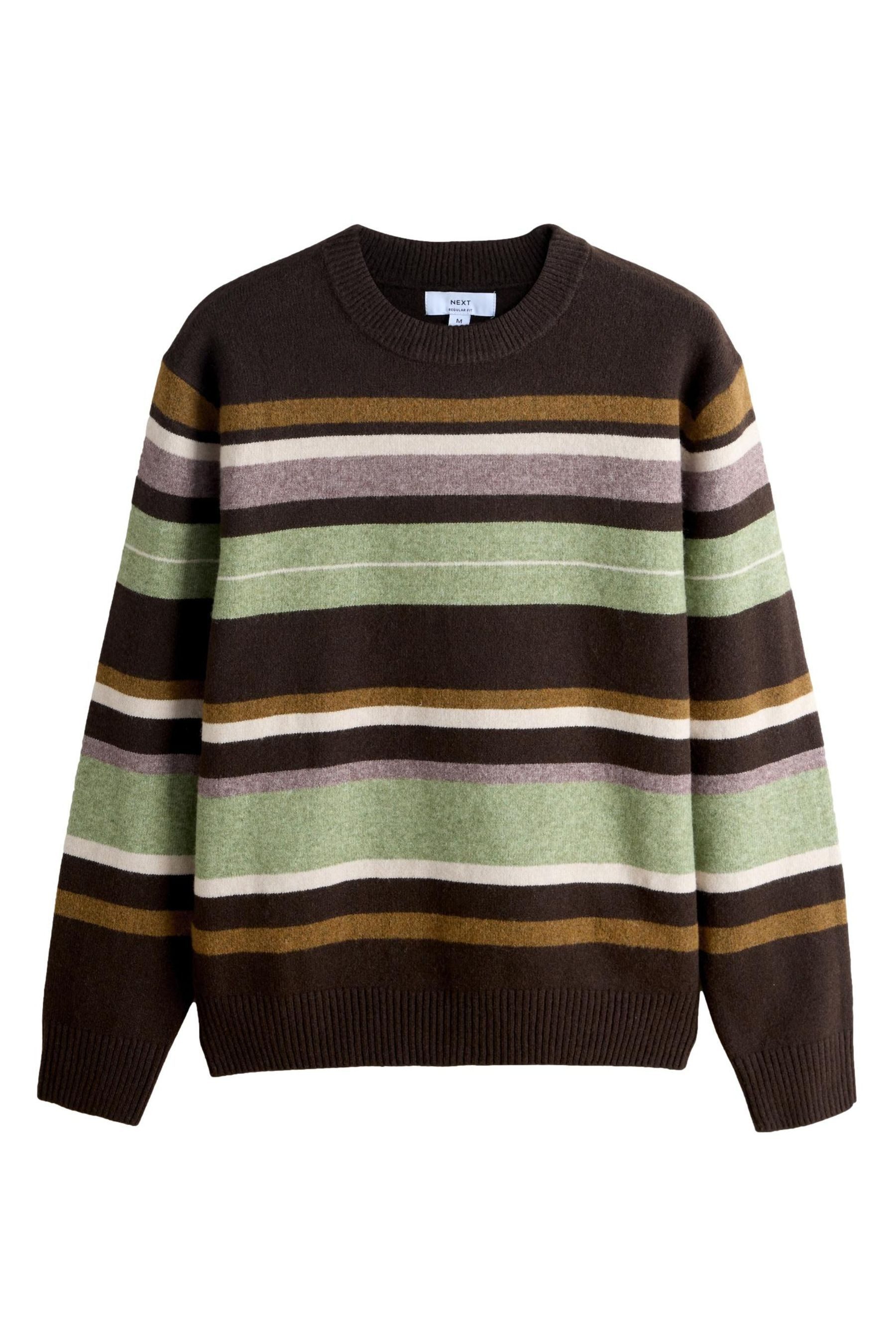 Rundhalspullover Relaxed Fit Rundhals-Pullover mit Streifen