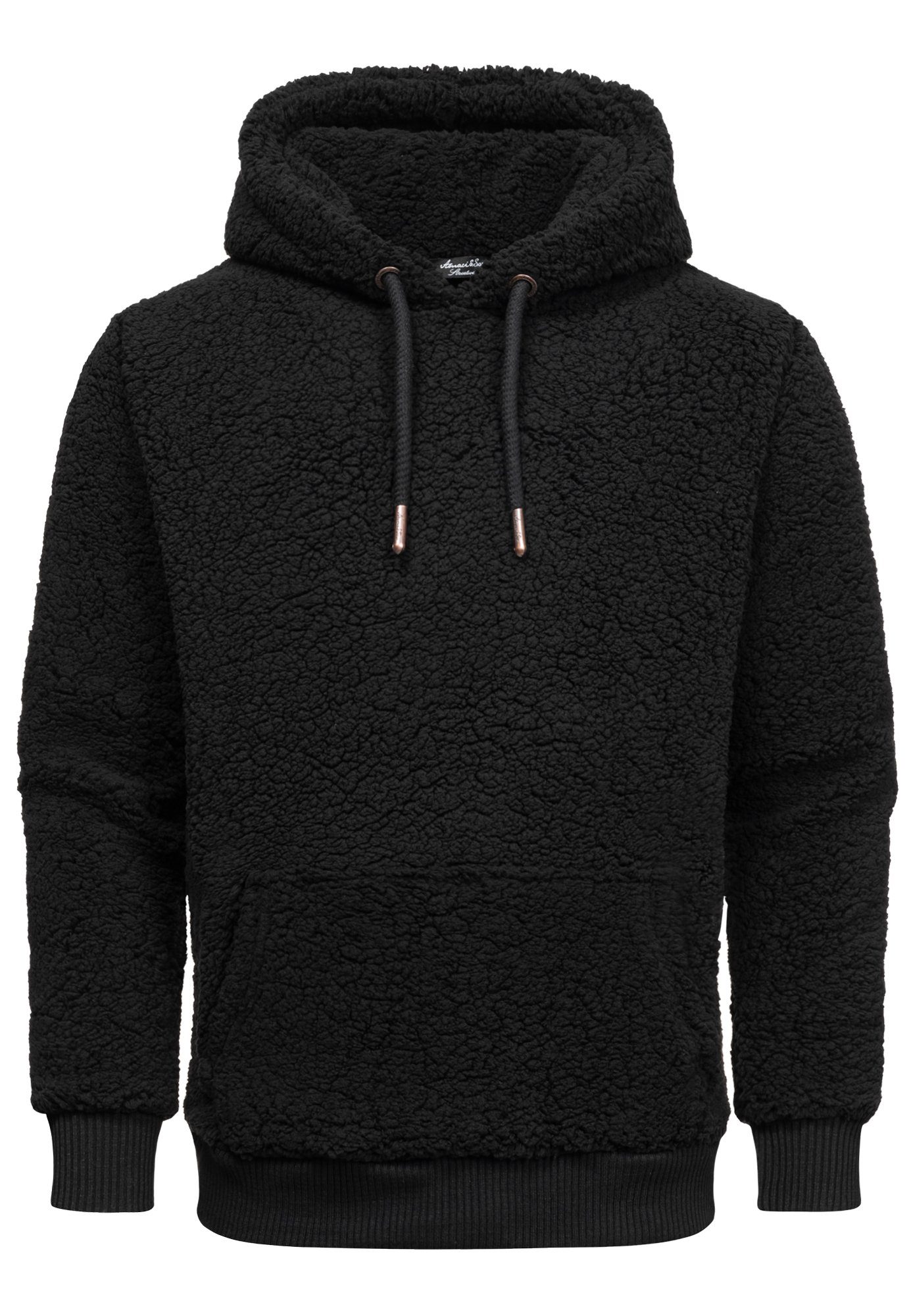 Amaci&Sons Kapuzenpullover CARNEY Kapuzenpullover Teddyfell Herren Teddy Sweatjacke Plüsch Hoodie Pullover Sweatshirt