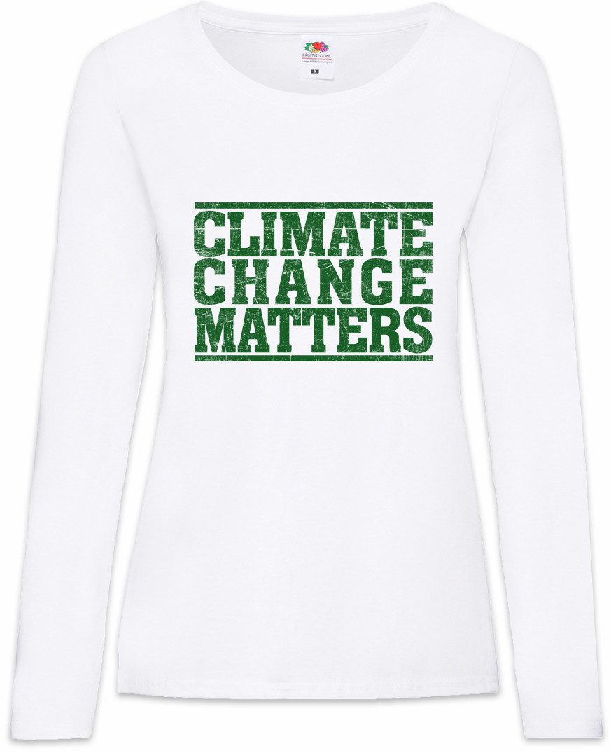Langarmshirt Climate Change Matters Damen Langarmshirt Umweltschutz Save The World