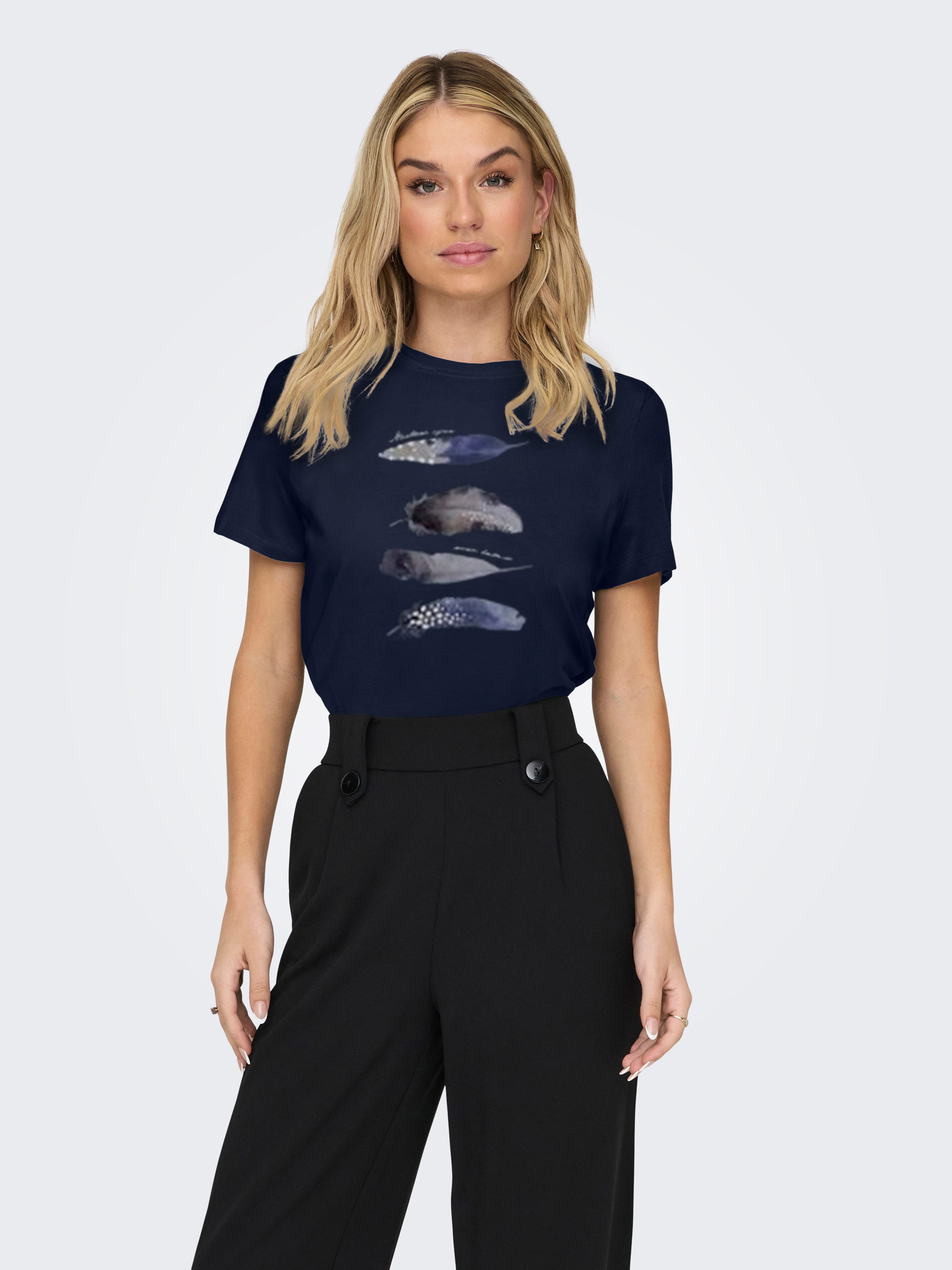 ONLY Kurzarmshirt ONLKITA LIFE REG S/S MIX TOP CS JRS EX. Baumwolle, regular fit