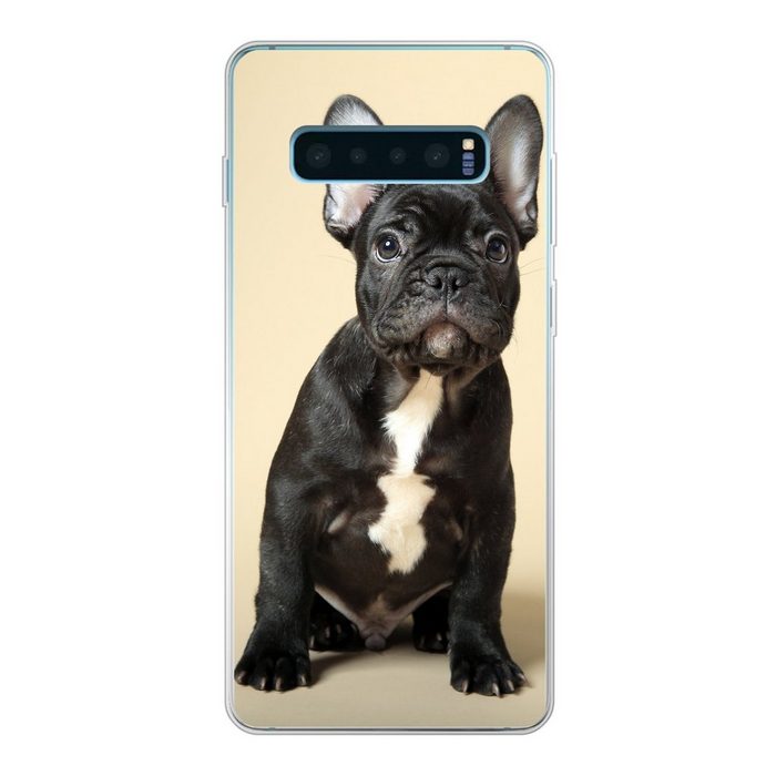 MuchoWow Handyhülle Französische Bulldogge - Schwarz - Beige Phone Case Handyhülle Samsung Galaxy S10 Lite Silikon Schutzhülle