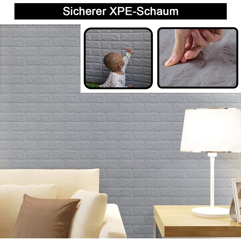 TUWENA 3D Wandpaneel 10/20 Stück 3D Wandpaneele Wandverkleidung Selbstklebend Tapeten, (10-tlg) – Bild 5 von 5