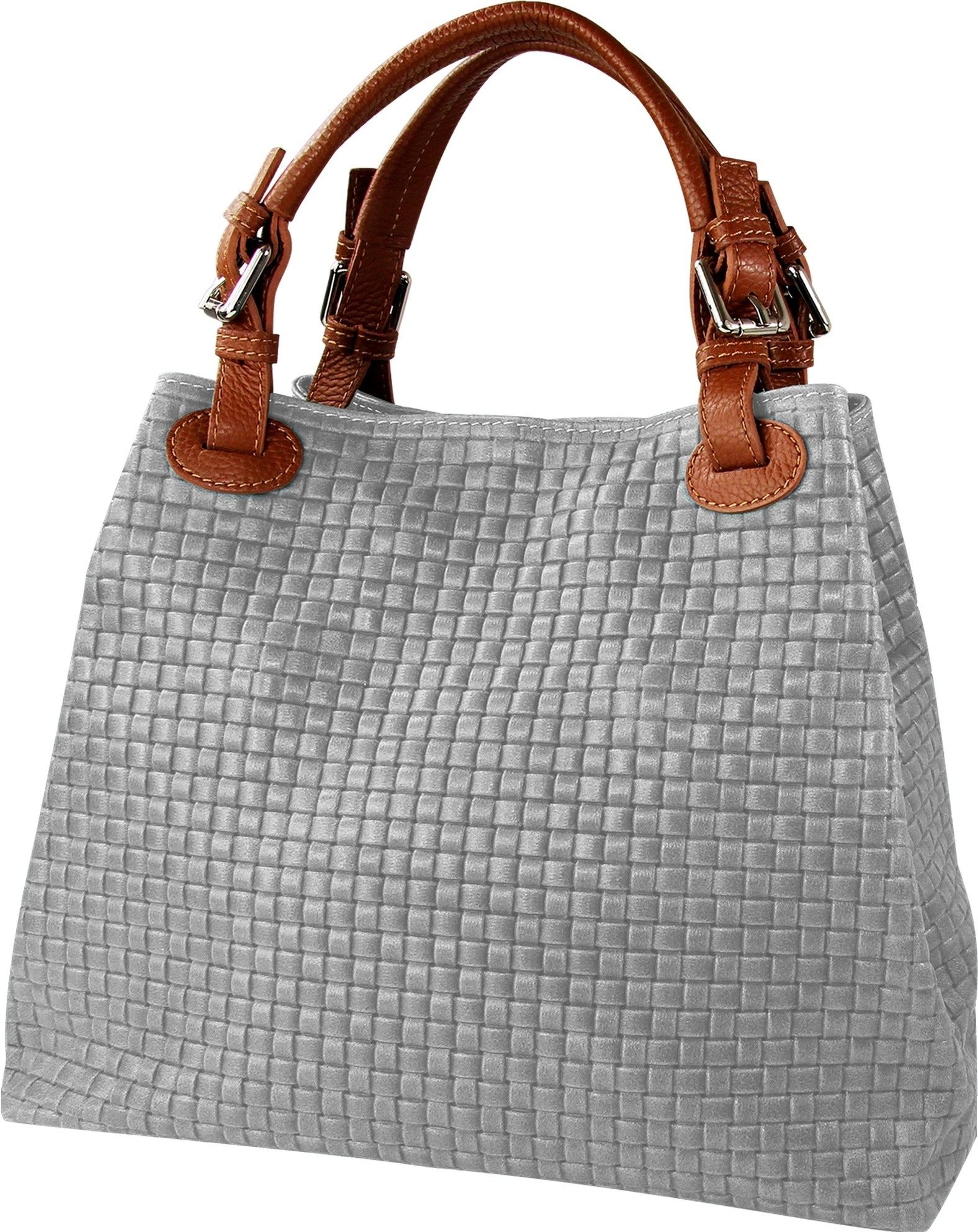 Handtasche Toscanto Tasche geprägtes Flechtmuster