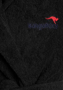 KangaROOS Unisex-Bademantel Cassidy, Langform, Walkfrottee, Kapuze, Gürtel, für Damen & Herren, mit Taschen, besonders kuschelig, S-3XL