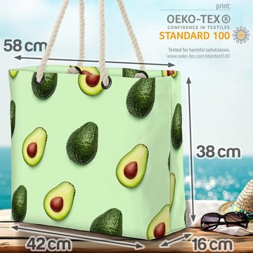 VOID Strandtasche (1-tlg), Avocado Obst Kochen Küche avocado kochen muster obst gemüse toast rez