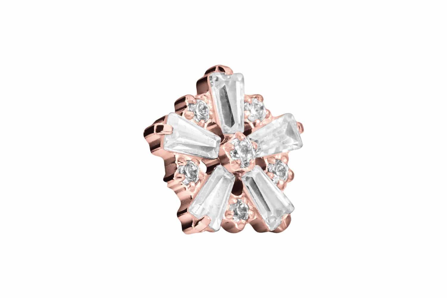 PIERCINGLINE Piercing-Set Titan Schraubaufsatz mit Außengewinde SCHNEEFLOCKE (Schraub-Aufsätze, 1-tlg)