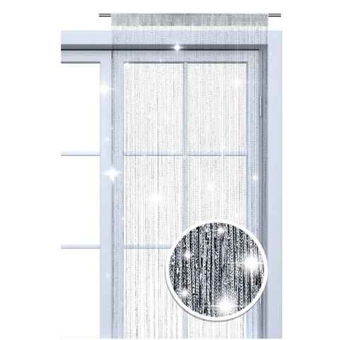 Fadenvorhang Lurex, wometo, Stangendurchzug (1 St), halbtransparent, 100% Polyester, Fadengardine mit GLITZER-Effekt, kürzbar
