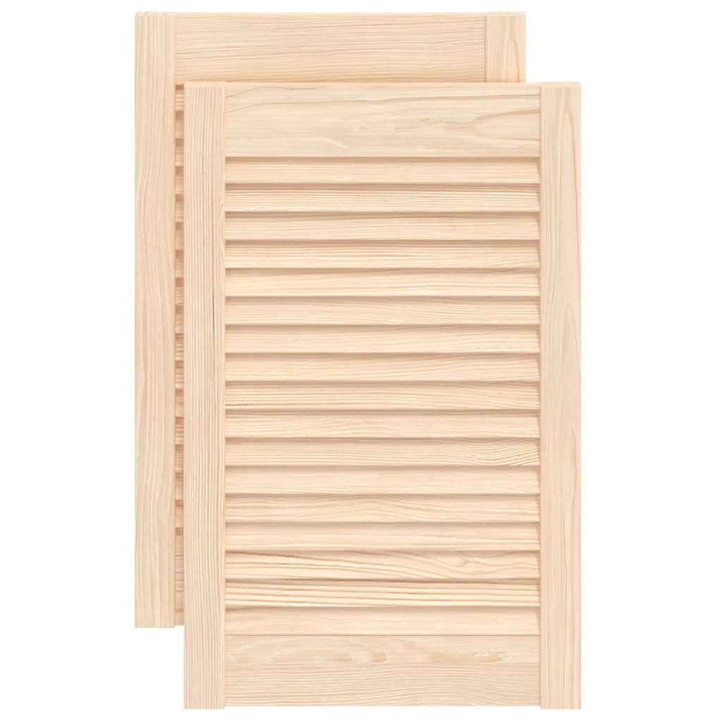 vidaXL Schranktür, Türen Lamellen-Design 2 Stk. 61,5x39,4 cm Massivholz