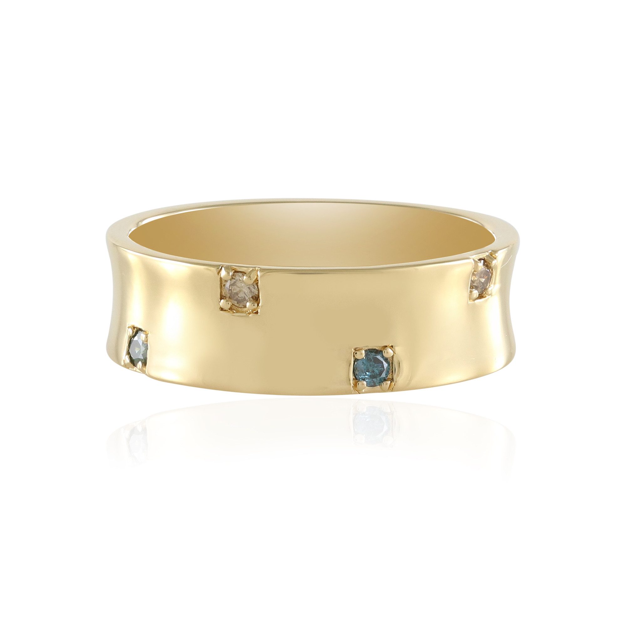 Cavill Diamantring Cavill Ring, Sterlingsilber vergoldet, 0,092 ct mehrfarbiger Diamant (1-tlg)