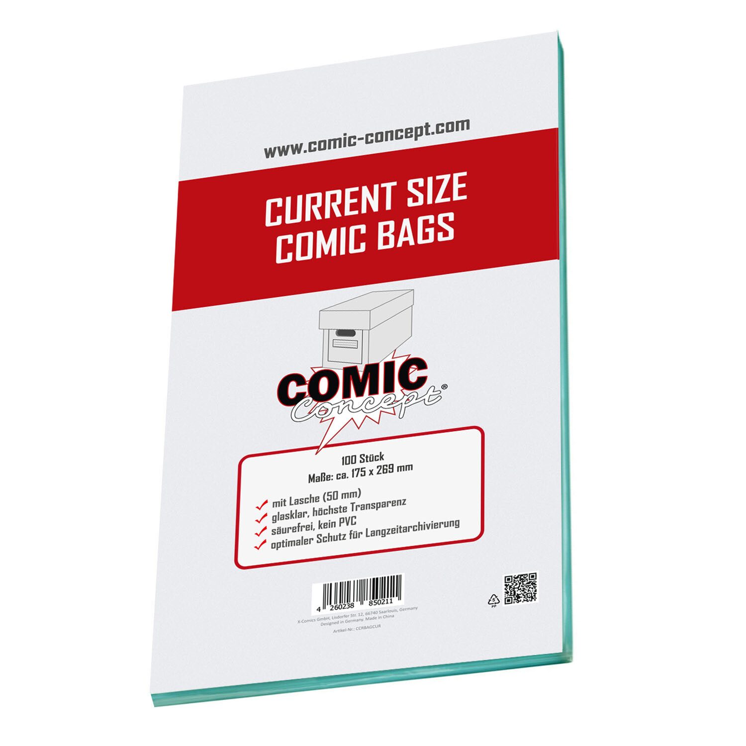 Sammelkarte Comic Concept Comic Bags Current Size (100 ct)