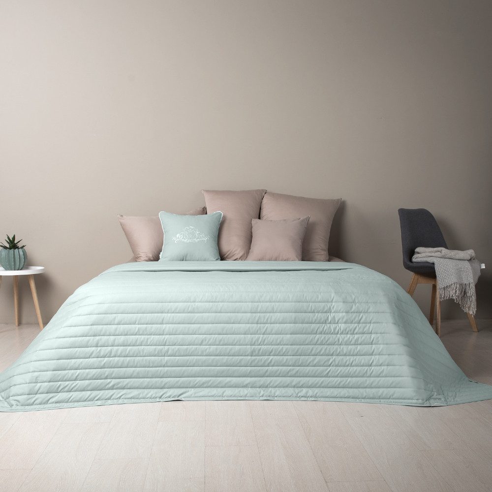 SEI Design Bettüberwurf Wende-Tagesdecke Living Trend mint/Taupe, gesteppt – Bild 4 von 5