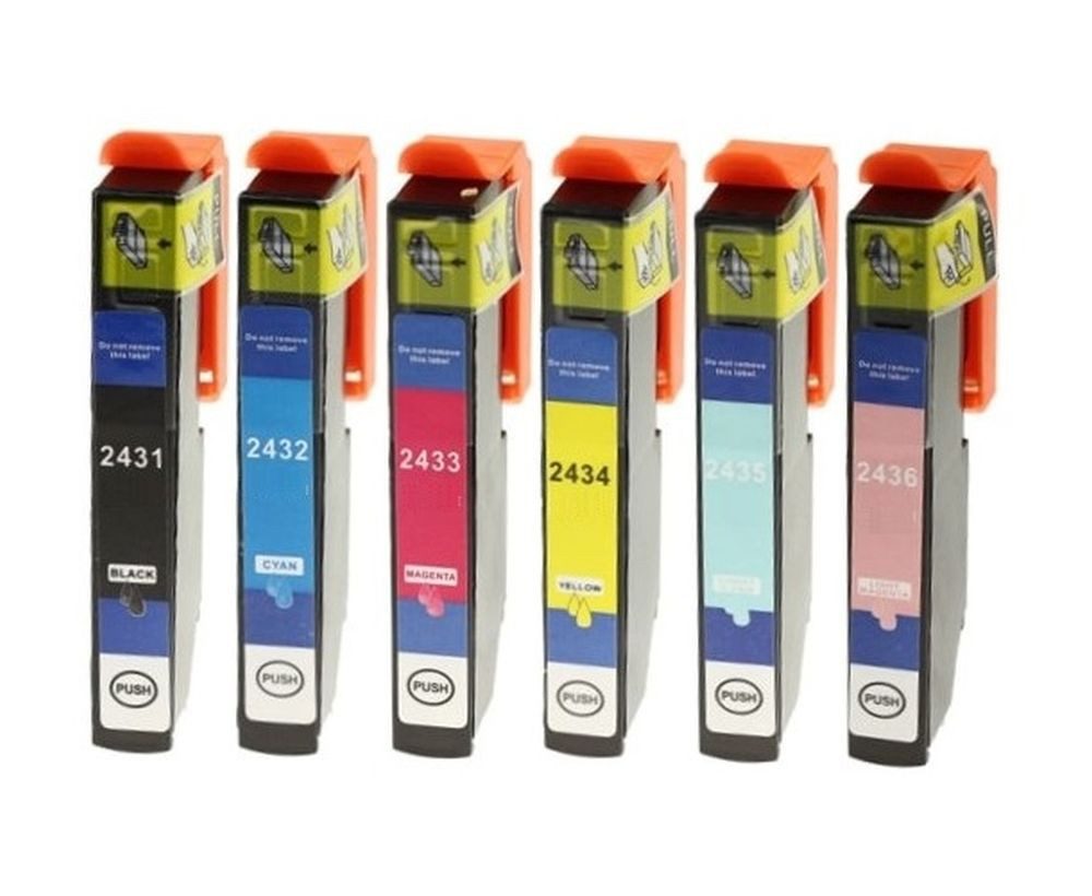 inkpro 6er XL-Druckerpatronen Set T24 XL kompatibel mit Epson 24XL Tintenpatrone (für Expression Photo XP-55, XP-750, XP-760, XP-850, XP-860, XP-950, XP-960, XP-970, 6-tlg., je ein mal T2431, T2432, T2433, T2434, T2435, T2436)