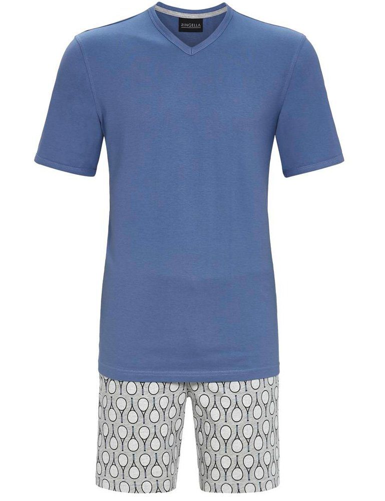 Ringella Shorty Herren Pyjama "Tennis" 2241317 - Blau / Grau, Sommerschlafanzug (2 tlg)