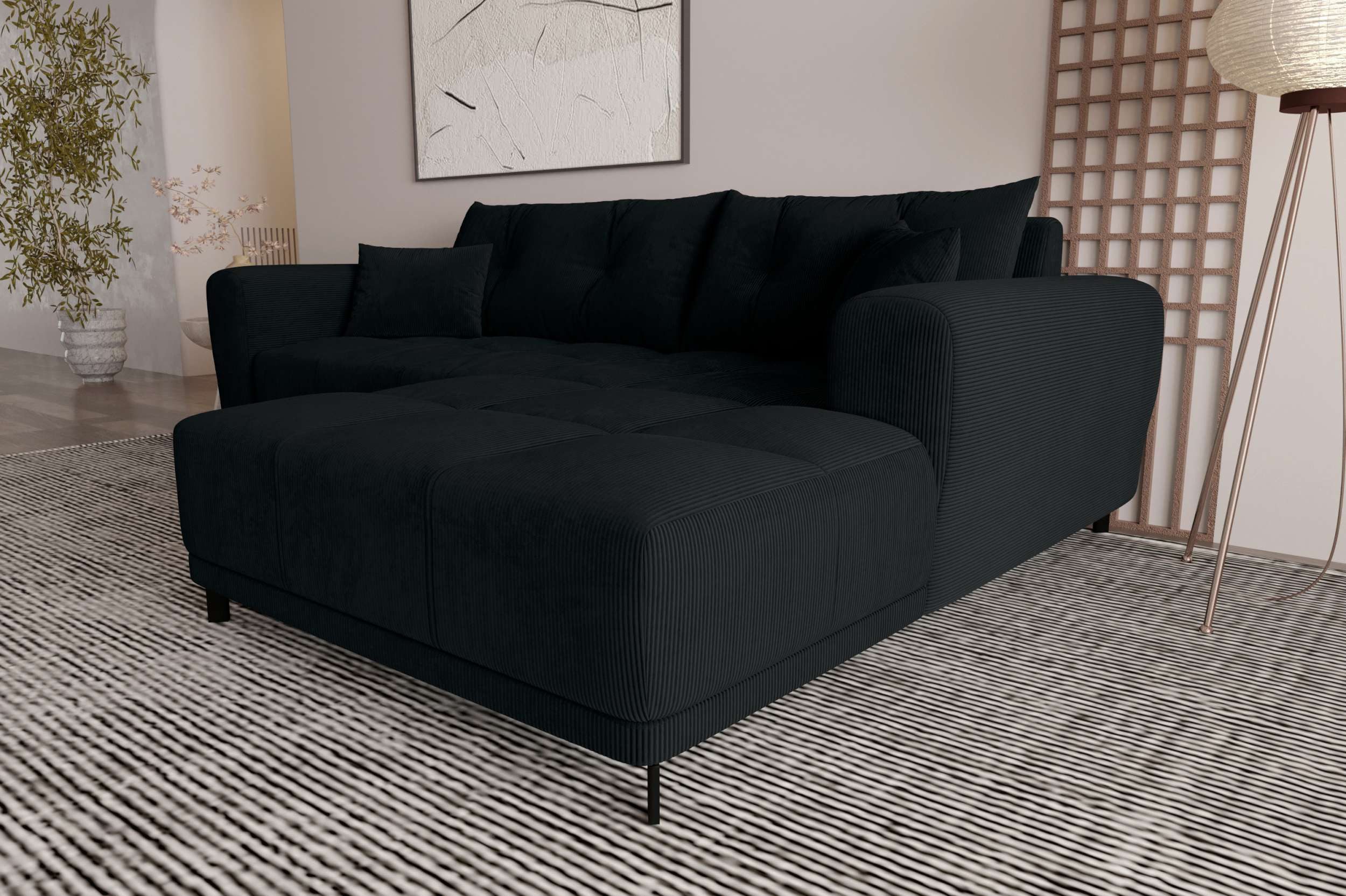 99rooms Ecksofa Massimo, Sofa L-Form, Eckcouch, mit Schlaffunktion,Rundumbezug, in Cordstoff POSO