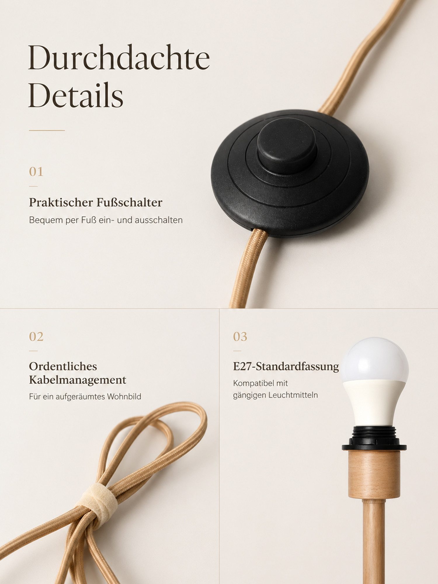 OUTON LED Stehlampe mit Ablagefach 12W dimmbar Fernbedienung – Bild 3 von 5