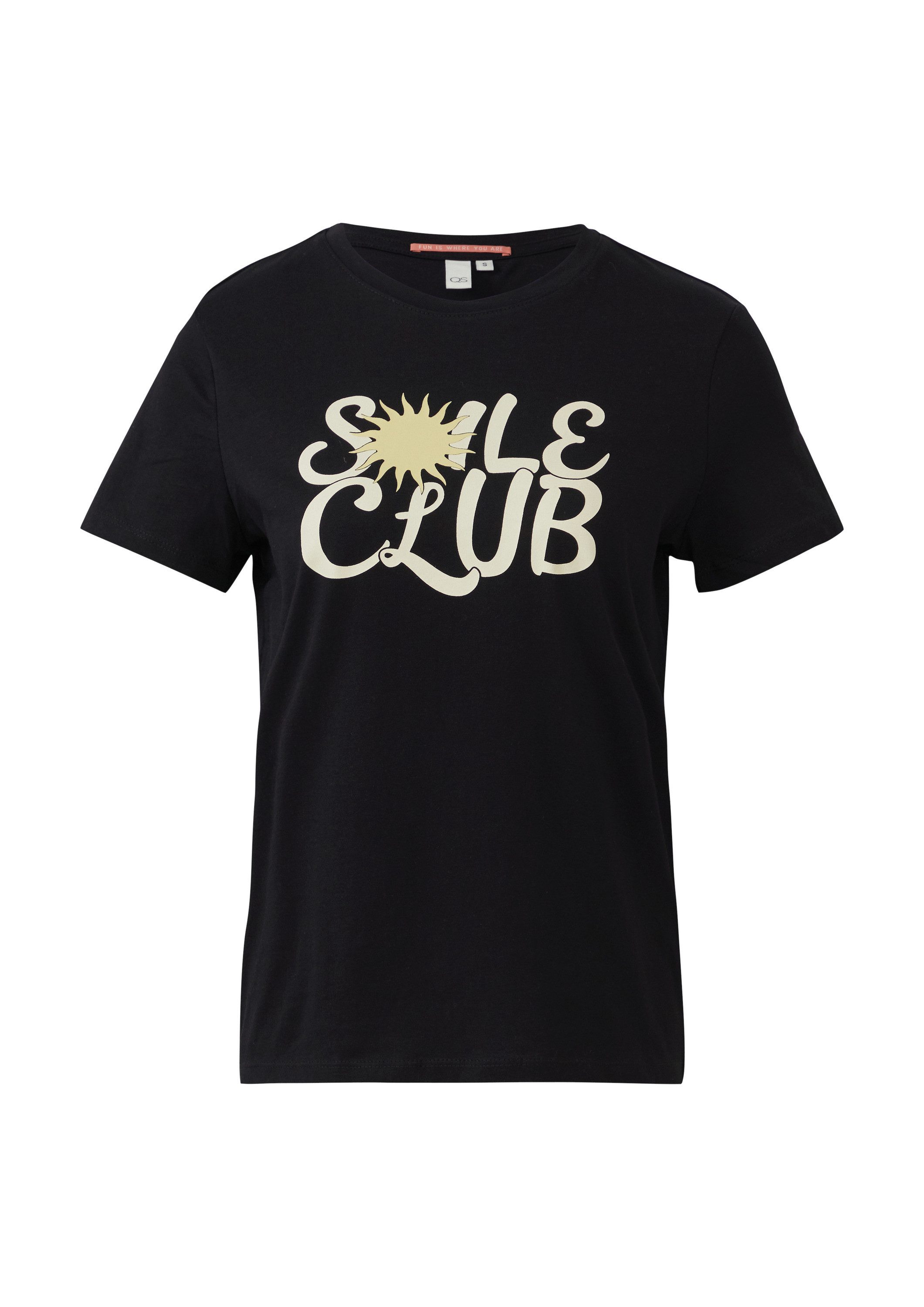 QS Kurzarmshirt T-Shirt Baumwollshirt mit Frontprint günstig online kaufen